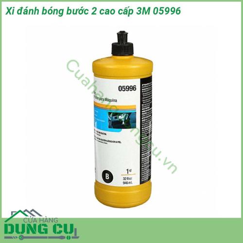 Xi đánh bóng bước 2 cao cấp 3M 05996 là loại xi dùng để đánh bóng Bước 2 trong quy trình đánh bóng 3 Bước của 3M tạo độ bóng sáng sâu và tẩy các vết xước nhỏ trên bề mặt sơn xe