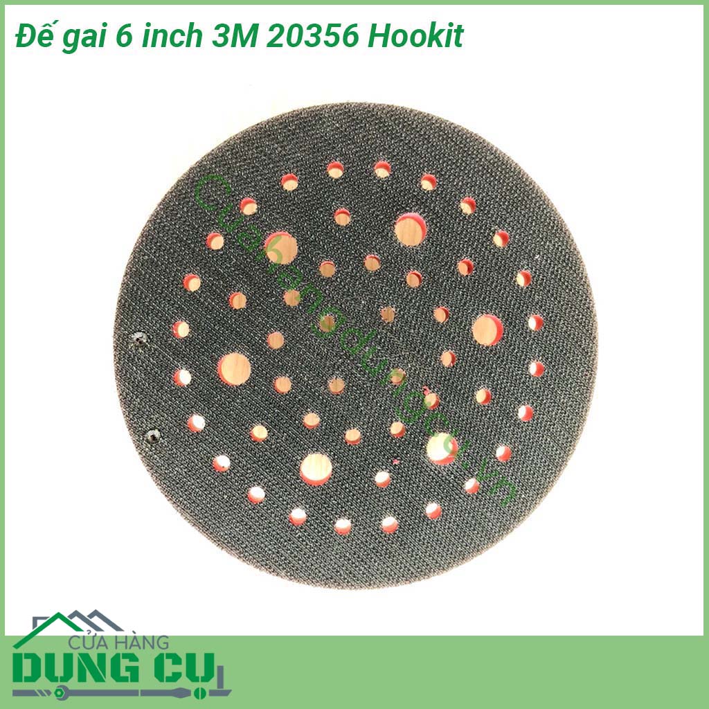 Đế gai 6 inch 3M 20356 Hookit dùng để gắn vào các máy chà nhám tròn để phục vụ công tác chà nhám và đánh bóng