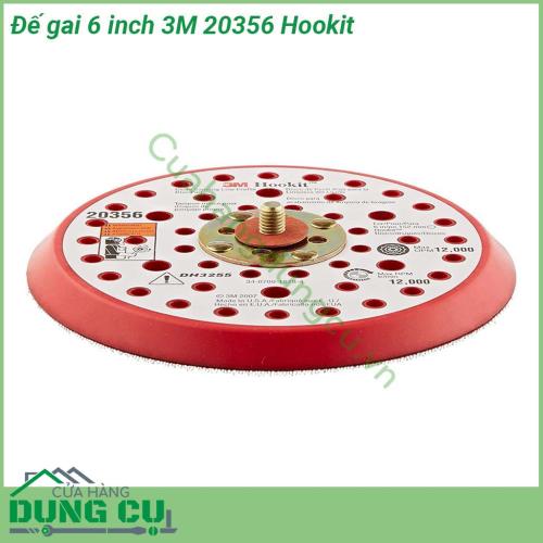 Đế gai 6 inch 3M 20356 Hookit dùng để gắn vào các máy chà nhám tròn để phục vụ công tác chà nhám và đánh bóng