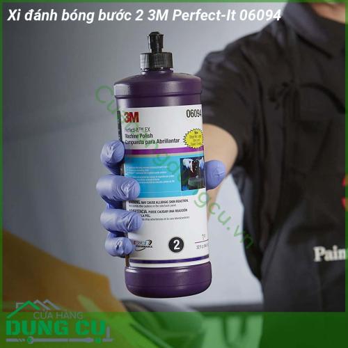 Xi đánh bóng bước 2 3M Perfect-It 06094 là chất tạo bóng không có silicon An toàn cho bề mặt sơn bóng Có khả năng phá được các vết xước nhỏ một cách hoàn hảo tạo được độ bóng sáng và sâu thích hợp với tất cả các màu sơn
