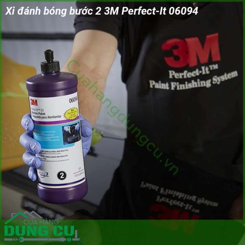 Xi đánh bóng bước 2 3M Perfect-It 06094 là chất tạo bóng không có silicon An toàn cho bề mặt sơn bóng Có khả năng phá được các vết xước nhỏ một cách hoàn hảo tạo được độ bóng sáng và sâu thích hợp với tất cả các màu sơn