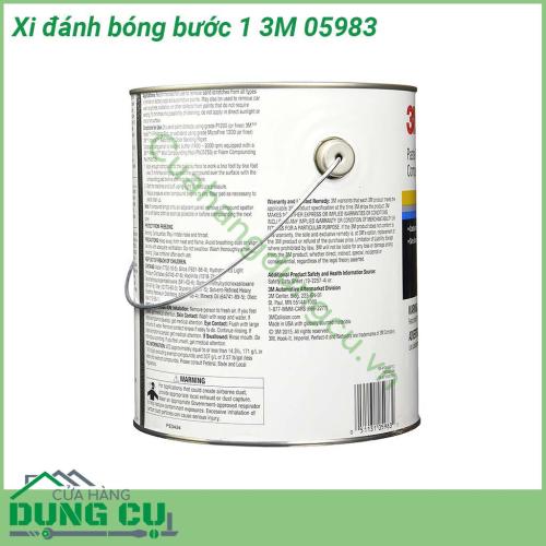 Xi đánh bóng bước 1 3M 05983 Perfect-It II Paste Rubbing Compound (gốc nước) là dòng xi chuyên dùng tẩy vết xước trên bề mặt sơn của xe các vết ố trên bề mặt sơn hoặc lớp dầu bóng của xe