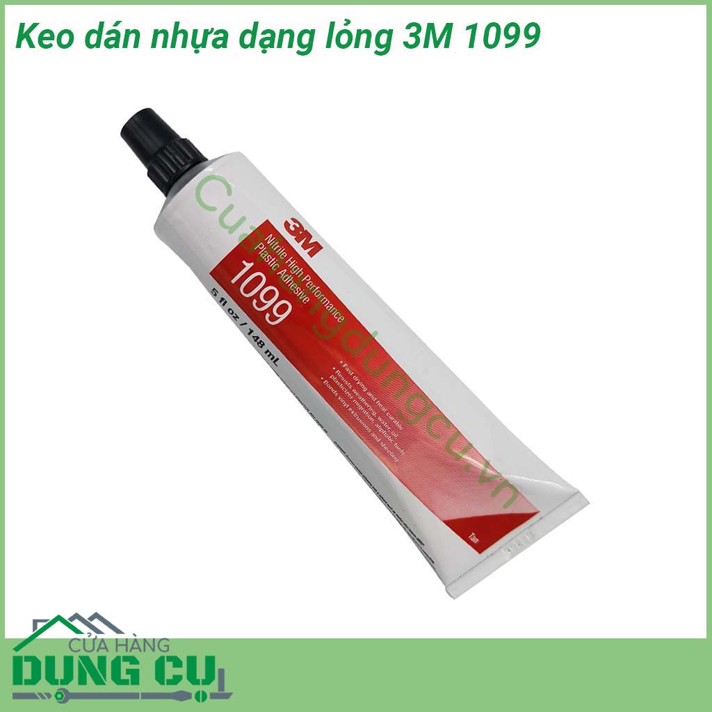 Keo dán nhựa dạng lỏng 3M 1099 là loại keo dính lỏng làm khô nhanh chóng và có thể dùng nhiệt độ để chữa được chất kết dính này khi nó bị đông cứng  Dán được nhiều chất liệu Kim loại Nhựa Vải Cao Su…