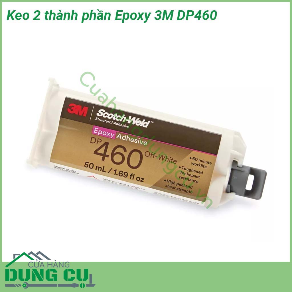 Keo 2 thành phần Epoxy 3M DP460 là keo cường lực giúp mối dán bền và chắc hơn trong nhiều ngành công nghiệp Dán tốt cho kim loại gỗ bê tông một số loại nhựa sơn và cao su