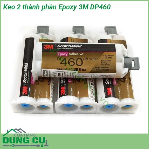 Keo 2 thành phần Epoxy 3M DP460 là keo cường lực giúp mối dán bền và chắc hơn trong nhiều ngành công nghiệp Dán tốt cho kim loại gỗ bê tông một số loại nhựa sơn và cao su