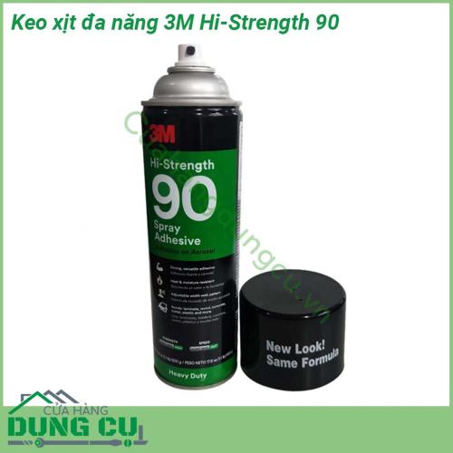Keo xịt đa năng 3M Hi-Strength 90 được thiết kế dạng đầu xịt nên khi bạn ấn nút lượng keo sẽ phun đều trên toàn bề mặt vật cần dán Keo rất dễ sử dụng nhanh khô độ dính cao chịu nhiệt tốt giúp mối hàn bền vững dưới tác động của môi trường
