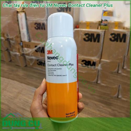 Chai tẩy rửa điện tử 3M Novec Contact Cleaner Plus loại bỏ các loại dầu cứng đầu mỡ bôi trơn và silicon hạt bụi của thiết bị điện tử bao gồm kết nối bảng mạch in các thiết bị cơ điện rơ le công tắc thiết bị đo đạc