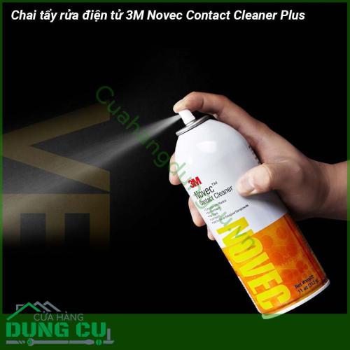 Chai tẩy rửa điện tử 3M Novec Contact Cleaner Plus loại bỏ các loại dầu cứng đầu mỡ bôi trơn và silicon hạt bụi của thiết bị điện tử bao gồm kết nối bảng mạch in các thiết bị cơ điện rơ le công tắc thiết bị đo đạc