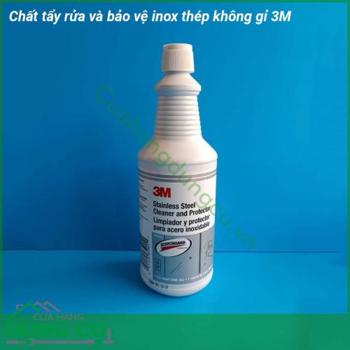 Chất tẩy rửa và bảo vệ inox thép không gỉ 3M dạng nước loãng chất lỏng không màu được chế tạo đặc biệt cho inox và một số các bề mặt kim loại khác An toàn để sử dụng trên các bề mặt không tiếp xúc với thực phẩm