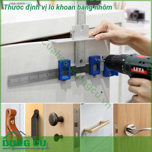 Thước định vị lỗ khoan bằng nhôm làm bằng nhôm và nhựa cứng ABS có độ bền cao khả năng chống ăn mòn và oxi hóa hoàn hảo  Số và vạch trên thước chuẩn nét rõ ràng có số đo theo cả hệ mét và hệ inch rất linh hoạt