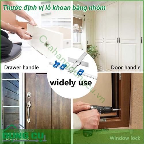 Thước định vị lỗ khoan bằng nhôm làm bằng nhôm và nhựa cứng ABS có độ bền cao khả năng chống ăn mòn và oxi hóa hoàn hảo  Số và vạch trên thước chuẩn nét rõ ràng có số đo theo cả hệ mét và hệ inch rất linh hoạt