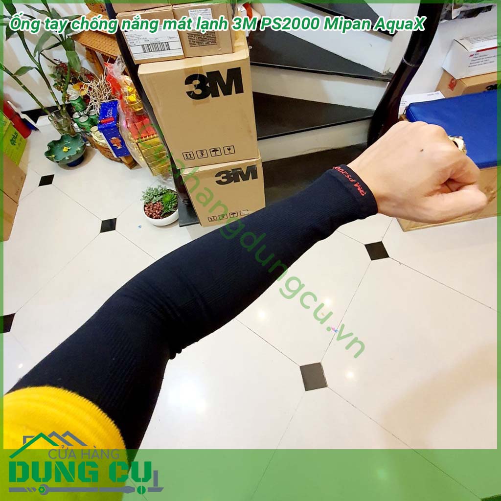 Ống tay chống nắng mát lạnh 3M PS2000 Mipan AquaX chất liệu thun lạnh co giãn 4 chiều form ôm sát cánh tay vừa vặn đem tới phong cách trẻ trung cá tính cho người dùng  Tiện lợi đeo bảo vệ đôi tay khỏi ánh nắng mặt trời tham gia thể thao