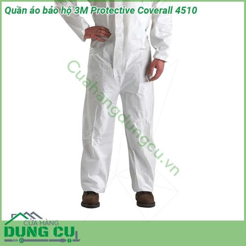 Quần áo bảo hộ 3M Protective Coverall 4510 với công nghệ vật liệu độc đáo PE có lỗ thông hơi và SMS thoáng khí Ngoài việc mang đến sự an toàn cho người sử dụng quần áo bảo vệ 3M còn tối ưu hóa sự thoải mái cho người dùng trong suốt quá trình làm việc