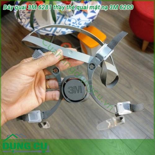 Dây đeo mặt nạ phòng độc 3M 6281 dùng thay thế quai mặt nạ 3M 6100 6200 khi mà bị đứt hoặc rách khỏi phải mua mới mặt nạ  Dây đeo qua đầu giữ mặt kính ôm sát vào khuôn mặt Thiết kế dễ dàng tự tháo lắp được  