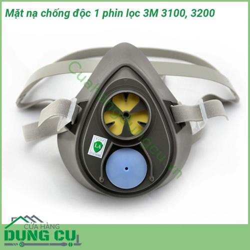 Mặt nạ chống độc 1 phin lọc 3M 3100 3200 thiết kế mặt nạ ôm sát khuôn mặt gọn nhẹ đem lại cảm giác thoải mái cho người sử dụng Dễ đeo dễ tháo giúp người lao động làm việc hiệu quả hơn đảm bảo an toàn trong thời gian hoạt động dài