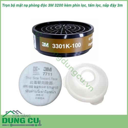 Trọn bộ mặt nạ phòng độc 3M 3200 kèm phin lọc tấm lọc nắp đậy 3m thiết kế đơn giản thoải mái dễ bảo quản Nhỏ gọn trọng lượng nhẹ Van thở ra Cool Flow giúp gia tăng sự thoải mái và vừa với khuôn mặt hơn