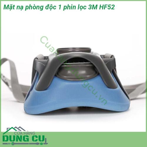 Mặt nạ phòng độc 1 phin lọc 3M HF52 thiết kế phù hợp với khuôn mặt người châu á  dây đeo tùy chỉnh mang lại sự kín thít cho khuôn mặt Chất liệu silicon mềm mại êm mang lại thoải mái cho người mang