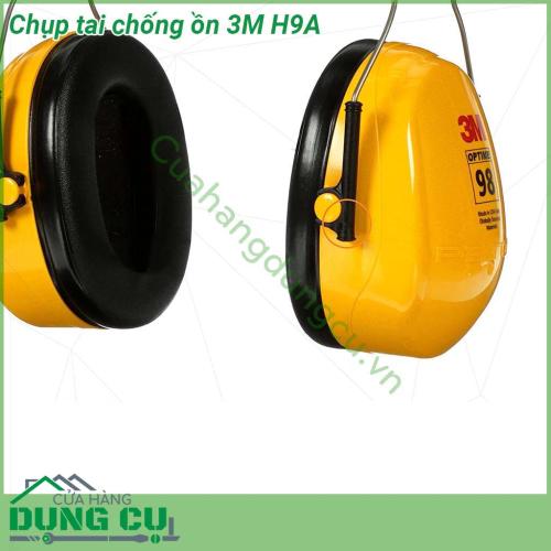 Chụp tai chống ồn 3M H9A cấu tạo từ nhựa ABS cứng cáp Lớp đệm mút êm ái tạo cảm giác thoải mái cho người đeo đảm bảo ôm khít vành tai Phần khung được thiết kế linh hoạt có thể điều chỉnh được độ cao và gập gọn Độ chống ồn NRR 25 dB