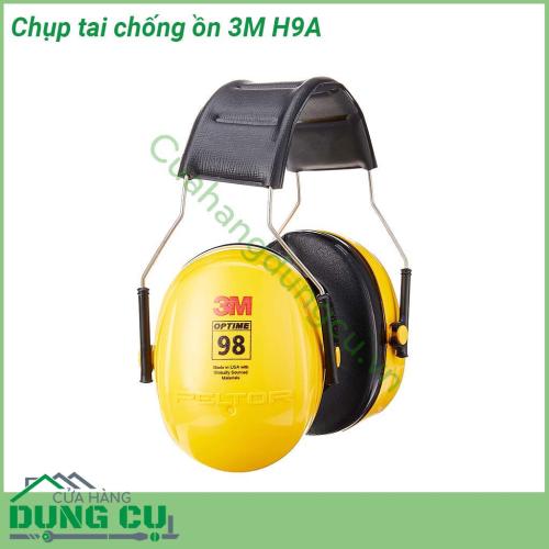 Chụp tai chống ồn 3M H9A cấu tạo từ nhựa ABS cứng cáp Lớp đệm mút êm ái tạo cảm giác thoải mái cho người đeo đảm bảo ôm khít vành tai Phần khung được thiết kế linh hoạt có thể điều chỉnh được độ cao và gập gọn Độ chống ồn NRR 25 dB