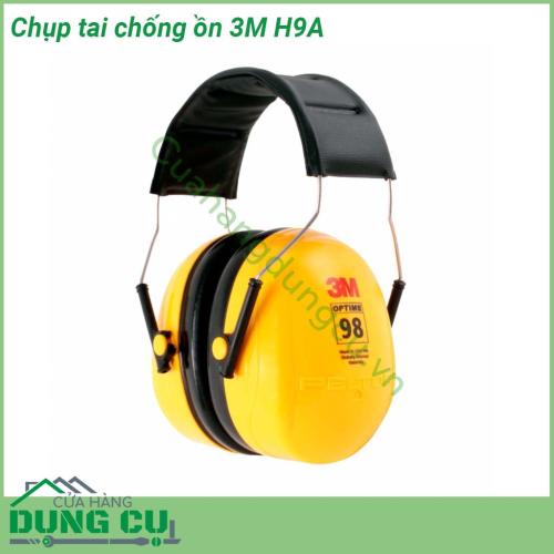 Chụp tai chống ồn 3M H9A cấu tạo từ nhựa ABS cứng cáp Lớp đệm mút êm ái tạo cảm giác thoải mái cho người đeo đảm bảo ôm khít vành tai Phần khung được thiết kế linh hoạt có thể điều chỉnh được độ cao và gập gọn Độ chống ồn NRR 25 dB