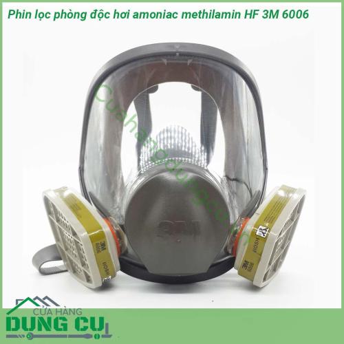 Phin lọc phòng độc hơi amoniac methilamin HF 3M 6006 lọc không khí bụi bẩn lọc mùi hóa chất giúp bảo vệ hô hấp cho người sử dụng Phin lọc than hoạt tính dễ sử dụng và tháo nắp  Thiết kế dạng cụp về phía sau cho phép gia tăng gốc nhìn và độ thoải mái