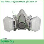 Trọn bộ mặt nạ 2 phin 3M 6200 lọc hơi hữu cơ