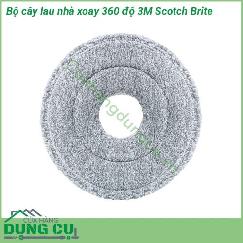 Bộ cây lau nhà xoay 360 độ 3M Scotch Brite Single Spin Mop thiết kế sang trọng tinh tế Cây lau nhà thép không gỉ chắc chắn có thể điều chỉnh độ dài tối đa lên tới 130cm Bông lau ướt sợi nhỏ siêu thấm hút và loại bỏ vết bẩn hiệu quả