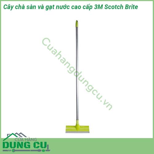 Cây chà sàn và gạt nước cao cấp 3M Scotch Brite thiết kế gọn gàng trọng lượng nhẹ Thân cây được làm từ thép không gỉ và bàn chải được làm từ nhựa PVC cùng với lưỡi gạt nước bằng cao su an toàn cho mọi bề mặt cứng cần lau chùi