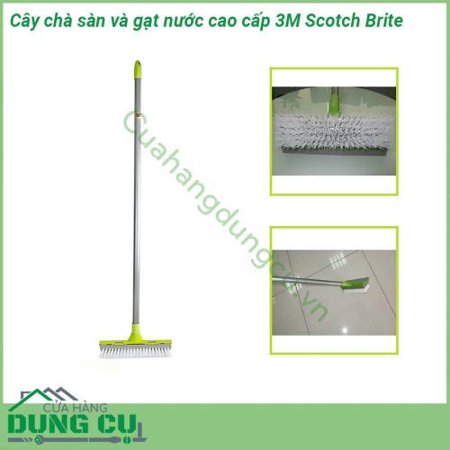 Cây chà sàn và gạt nước cao cấp 3M Scotch Brite thiết kế gọn gàng trọng lượng nhẹ Thân cây được làm từ thép không gỉ và bàn chải được làm từ nhựa PVC cùng với lưỡi gạt nước bằng cao su an toàn cho mọi bề mặt cứng cần lau chùi