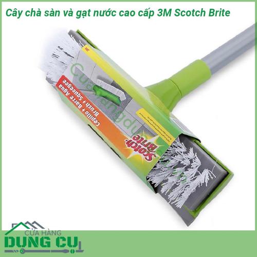 Cây chà sàn và gạt nước cao cấp 3M Scotch Brite thiết kế gọn gàng trọng lượng nhẹ Thân cây được làm từ thép không gỉ và bàn chải được làm từ nhựa PVC cùng với lưỡi gạt nước bằng cao su an toàn cho mọi bề mặt cứng cần lau chùi