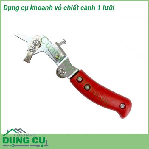 Dụng cụ khoanh vỏ chiết cành 1 lưỡi được thiết kế rất đặc biệt lưỡi dao móc vô cùng sắc bén dễ dàng khoanh vỏ cây Tay cầm được bọc bằng nhựa giữa thân dụng cụ khoanh có gắn vòng bi xoay để giúp dụng cụ xoay xung quanh thân cây được nhẹ nhàng