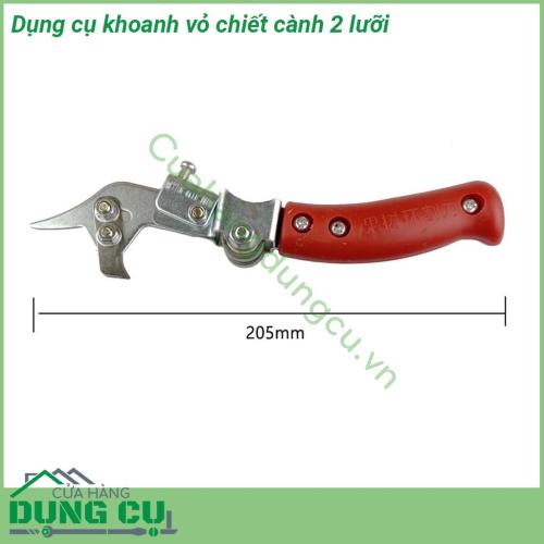 Dụng cụ khoanh vỏ chiết cành 2 lưỡi được thiết kế thông minh nhỏ gọn nhưng sử dụng rất hiệu quả thao tác đơn giản độ chính xác cao Chất liệu thép SK5 cán nhựa cao su nên khi sử dụng cầm rất êm tay Sản phẩm là dụng cụ hữu ích dành cho người làm vườn