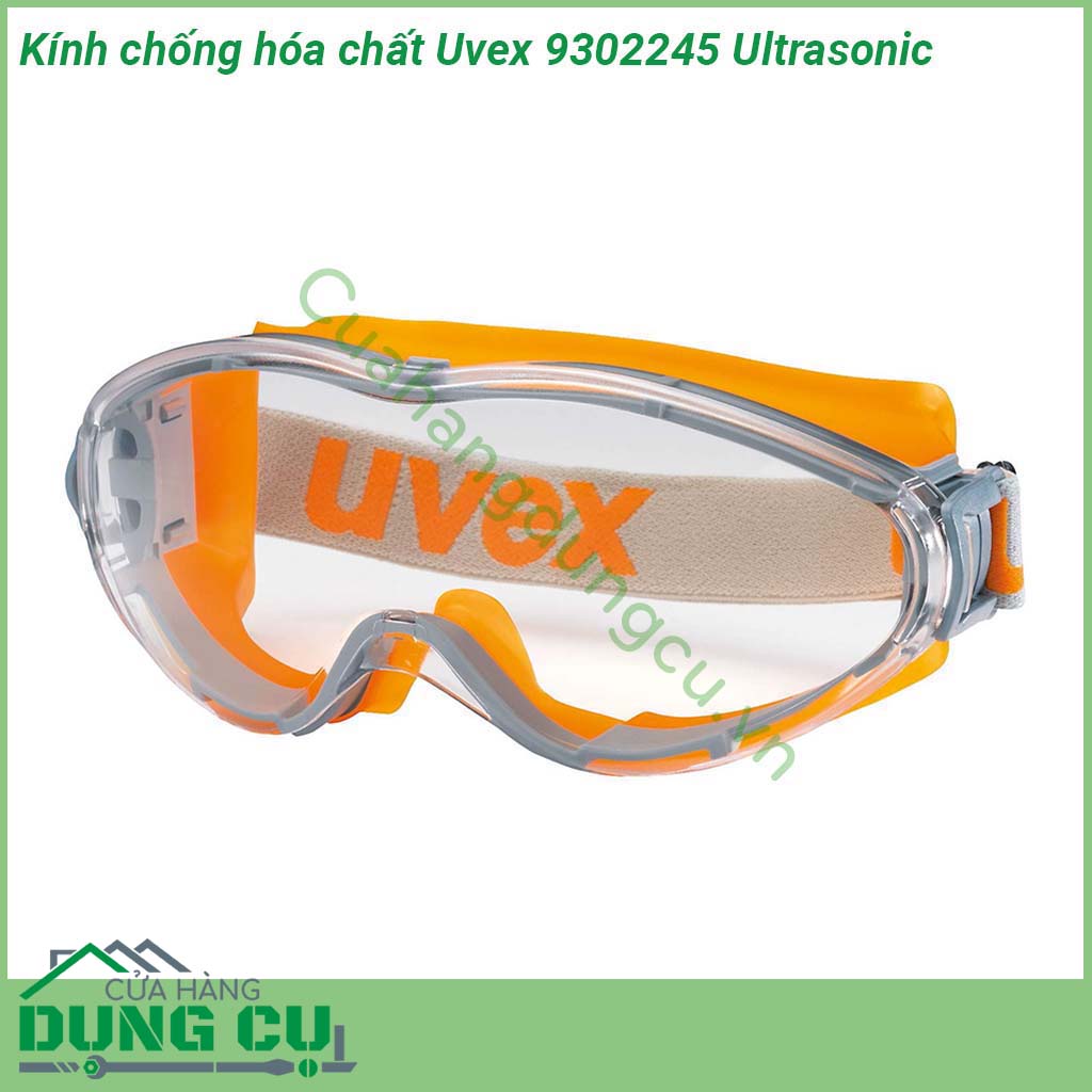 Kính chống hóa chất vi khuẩn và bụi mịn Uvex 9302245 Ultrasonic được làm bằng chất liệu Polycarbonate có khả năng chịu lực tốt Kiểu dáng thiết kế gọn nhẹ thời trang Đệm sống mũi bằng silicon gọng kính đệm cao su tạo sự thoải mái khi sử dụng