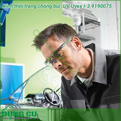 Kính thời trang chống bụi UV Uvex I-3 9190075 gọng kính mềm Softflex có thể điều chỉnh các độ rộng khác nhau  Đệm mũi mềm Softflex đảm bảo thoải mái ngay cả khi đeo trong thời gian dài  Ống kính tráng có khả năng chống sương mù tuyệt vời