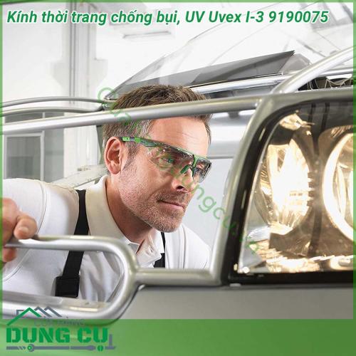 Kính thời trang chống bụi UV Uvex I-3 9190075 gọng kính mềm Softflex có thể điều chỉnh các độ rộng khác nhau  Đệm mũi mềm Softflex đảm bảo thoải mái ngay cả khi đeo trong thời gian dài  Ống kính tráng có khả năng chống sương mù tuyệt vời