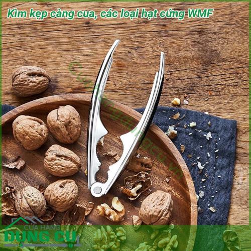 Kìm kẹp càng cua các loại hạt cứng WMF được chế tác từ thép 18 10 sáng bóng đẹp vĩnh cửu  Kích thước nhỏ gọn dễ dàng sử dụng  2 quai bọc cao su nhám chống trượt nên cầm chắc tay Bề mặt sáng bóng và siêu bền chống xước