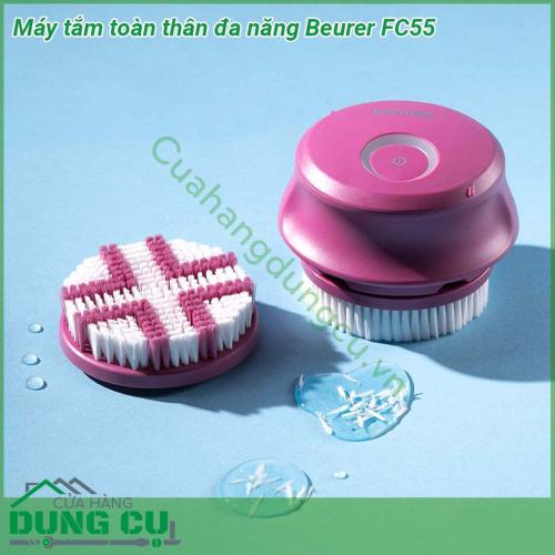 Máy tắm toàn thân đa năng Beurer FC55 nhỏ gọn chất liệu sản phẩm an toàn không gây kích ứng khó chịu cho làn da Tay cầm được thiết kế thông minh tiện ích Đầu cọ mềm mại đem lại cảm giác thư giãn khi sử dụng
