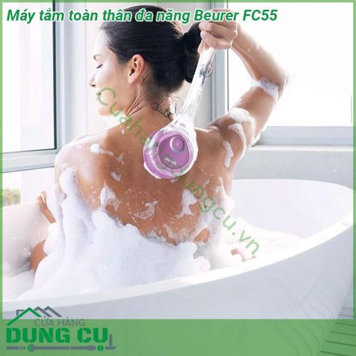 Máy tắm toàn thân đa năng Beurer FC55 nhỏ gọn chất liệu sản phẩm an toàn không gây kích ứng khó chịu cho làn da Tay cầm được thiết kế thông minh tiện ích Đầu cọ mềm mại đem lại cảm giác thư giãn khi sử dụng