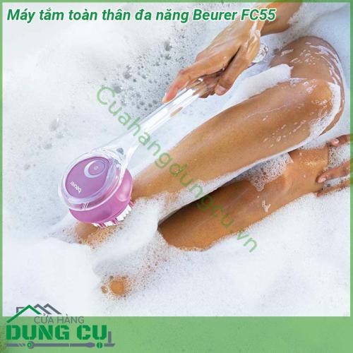 Máy tắm toàn thân đa năng Beurer FC55 nhỏ gọn chất liệu sản phẩm an toàn không gây kích ứng khó chịu cho làn da Tay cầm được thiết kế thông minh tiện ích Đầu cọ mềm mại đem lại cảm giác thư giãn khi sử dụng