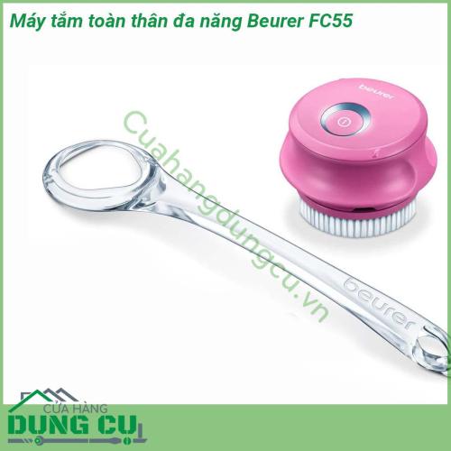 Máy tắm toàn thân đa năng Beurer FC55 nhỏ gọn chất liệu sản phẩm an toàn không gây kích ứng khó chịu cho làn da Tay cầm được thiết kế thông minh tiện ích Đầu cọ mềm mại đem lại cảm giác thư giãn khi sử dụng