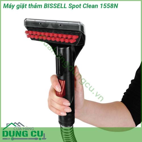 Máy giặt thảm Bissell SpotClean 1558N thiết kế nhẹ và nhỏ gọn với công suất 750W giúp loại bỏ vết bẩn nhanh chóng và dễ dàng  Các bình chứa nước có thể tháo rời để dễ dàng đổ đầy và làm rỗng Vòi tích hợp dài 1 5m cho phép bạn làm sạch mọi lúc mọi nơi