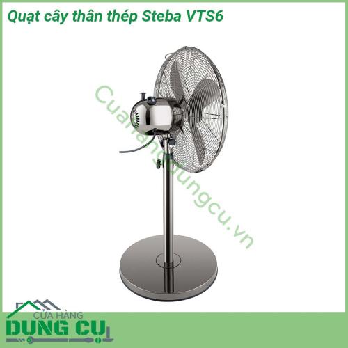 Quạt cây thân thép Steba VTS6 được làm từ chất liệu hợp kim cực kì bền chắc và sang trọng có khả năng chống ăn mòn cao Quạt sở hữu thiết kế tiện dụng với phần thân có thể điều chỉnh độ cao lên xuống thích hợp sử dụng trong nhà và ngoài trời