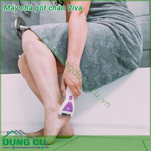 Máy chà gót chân Viva sử dụng pin sạc làm mịn da của bạn một cách nhanh chóng đơn giản và không gây đau Sử dụng trực tiếp tại những vùng da thô ráp và chai sần trên bàn chân để mang lại làn da mềm mại mịn màng