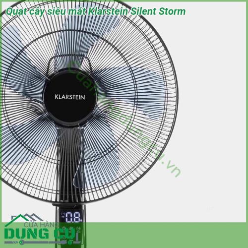 Quạt cây siêu mát Klarstein Silent Storm được thiết kế với rất nhiều các chức năng và có thể điều khiển sử dụng dễ dàng Quạt siêu hiện đại với 26 cấp độ gió  5 chế độ làm mát - thật tuyệt vời và tiện nghi  Chiều cao quạt tuỳ chỉnh từ 120-137cm