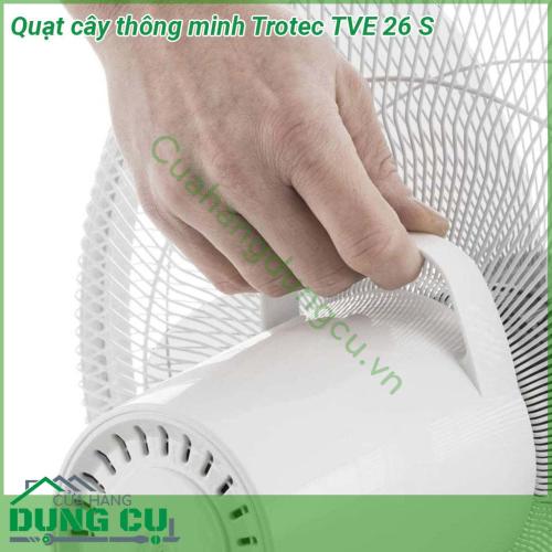 Quạt cây thông minh Trotec TVE 26 S với thiết kế thanh lịch chất liệu cao cấp thân thiện môi trường tạo luồng khí mát cực mạnh mà lại hoạt động êm ái  Quạt có 5 chế độ làm mát tuyệt vời và tiện nghi 26 cấp độ gió điều chỉnh theo nhu cầu