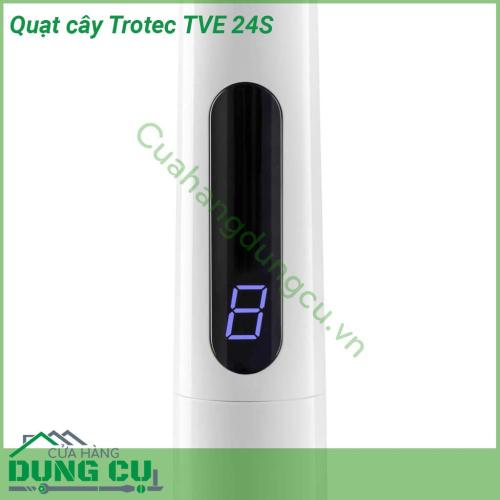 Quạt cây Trotec TVE 24S được thiết kế có kiểu dáng thanh lịch làm mát dễ chịu mà không gây tiếng ồn lớn Màn hình LED thiết kế tinh tế Hoạt động bằng điều khiển từ xa và các chức năng hẹn giờ thực tế giúp người sử dụng thuận tiện hẹn giờ cho giấc ngủ ngon