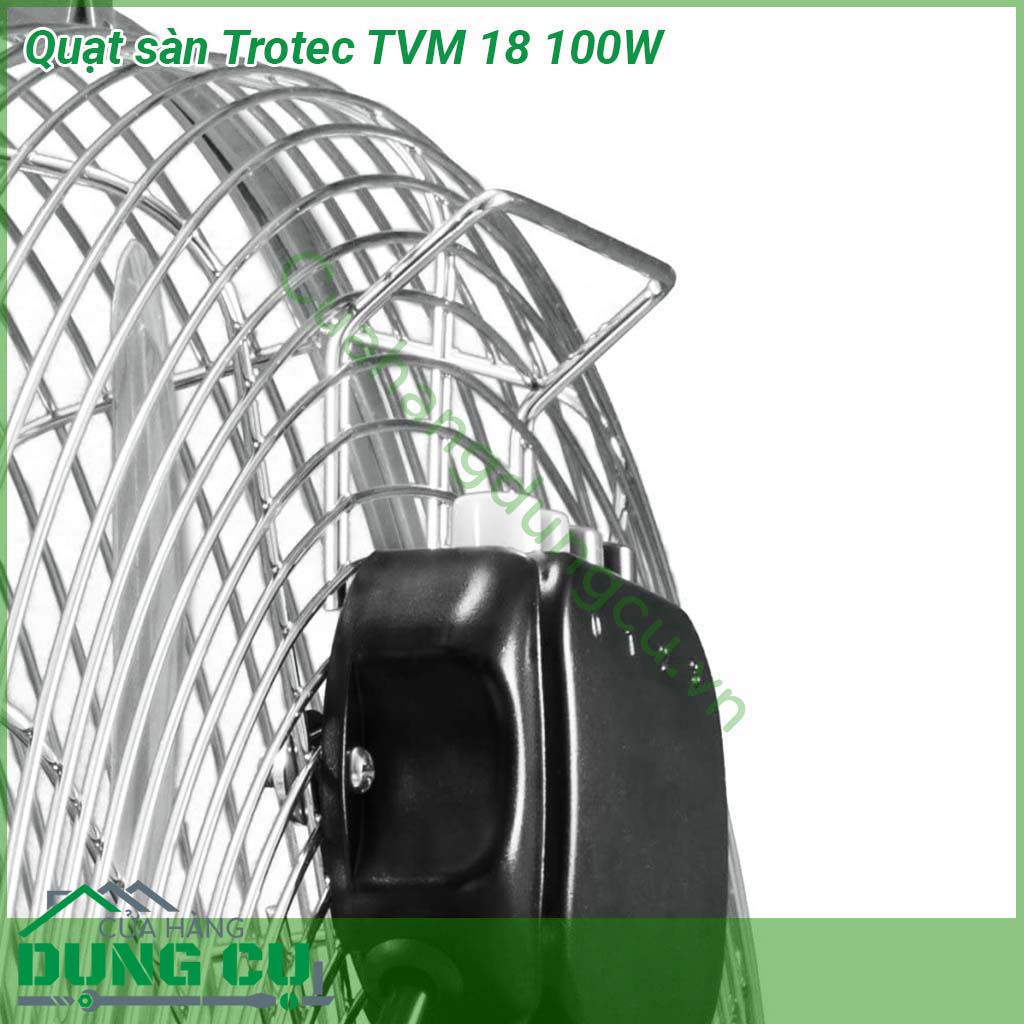 Quạt sàn Trotec TVM 18 100W được mệnh danh là siêu gió trong làng quạt Gió siêu mát nhưng chạy lại cực êm không ồn ào như quạt công nghiệp hoặc quạt cùng loại bán ở trong nước Thiết kế Retro cánh thép hoàn hảo và sang chảnh lưới an toàn cho trẻ nhỏ