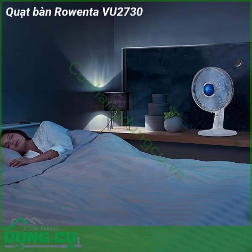 Quạt bàn Rowenta VU2730 kết hợp công suất cực mạnh với khả năng giảm ồn hiệu quả với chỉ 38dB Có 4 tốc độ khác nhau bao gồm chế độ Silent Night và chế độ Turbo Boost  Sản phẩm hữu ích cho sinh hoạt hằng ngày