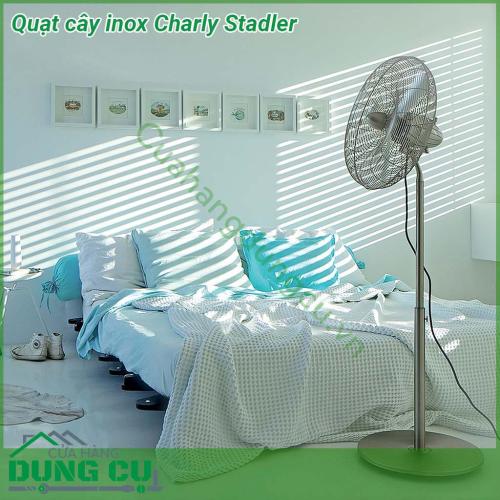 Quạt cây inox Charly Stadler với thiết kế giống như một tuabin máy bay phản lực cực kỳ đẹp Cánh quạt bằng chất liệu nhôm đúc cho phép quạt hoạt động với hiệu suất lên tới 6000m3 không khí trên một giờ