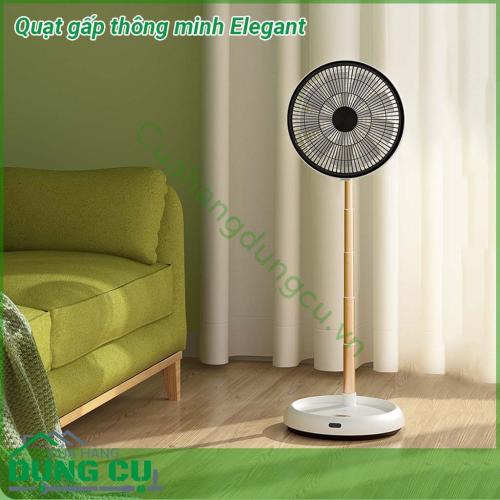 Quạt gấp thông minh Elegant công suất 14W áp dụng công nghệ thông minh từ nan quạt 16 cánh Hút gió 100 từ thiên nhiên mang lại cảm giác êm ái  Quạt có thể tăng giảm chiều cao linh hoạt và gấp gọn gàng khi không có nhu cầu sử dụng